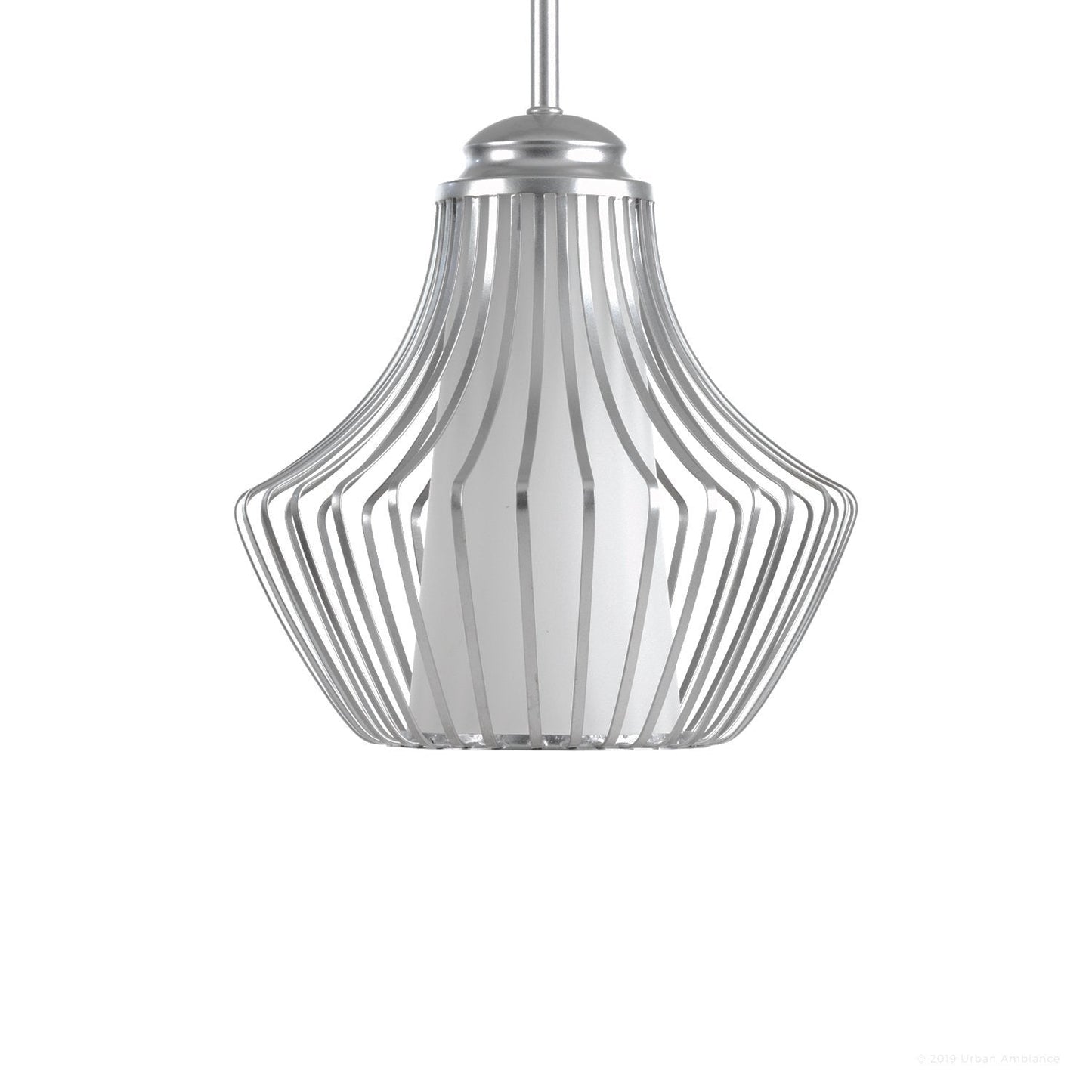 UHP2860 Modern Pendant Light, 10-1/2" x 10", Sterling Steel Finish, Oviedo Collection