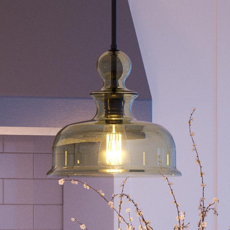 UHP3042 Modern Farmhouse Farmhouse Pendant Light, 11-1/4" x 12", Olde Bronze Finish, Dundee Collection