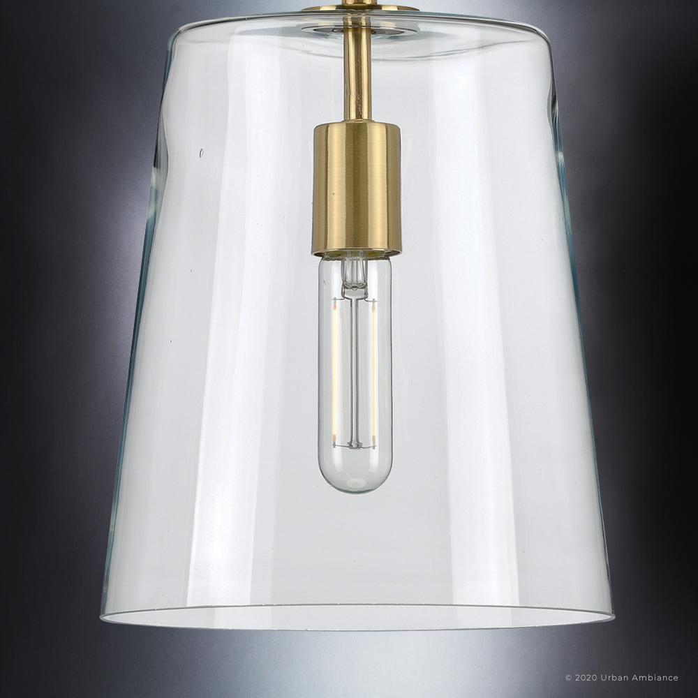 UHP3070 Colonial Pendant Light, 11.375"H x 9"W, Satin Gold Finish, Tustin Collection