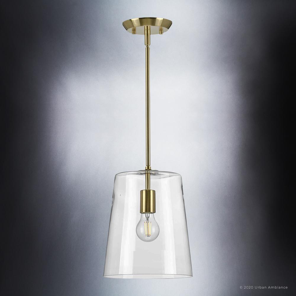 UHP3070 Colonial Pendant Light, 11.375"H x 9"W, Satin Gold Finish, Tustin Collection