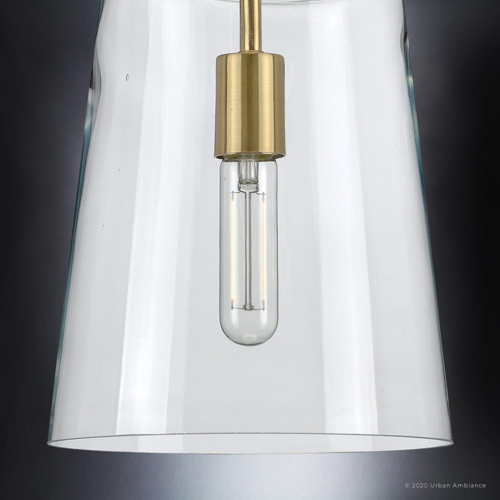 UHP3070 Colonial Pendant Light, 11.375"H x 9"W, Satin Gold Finish, Tustin Collection