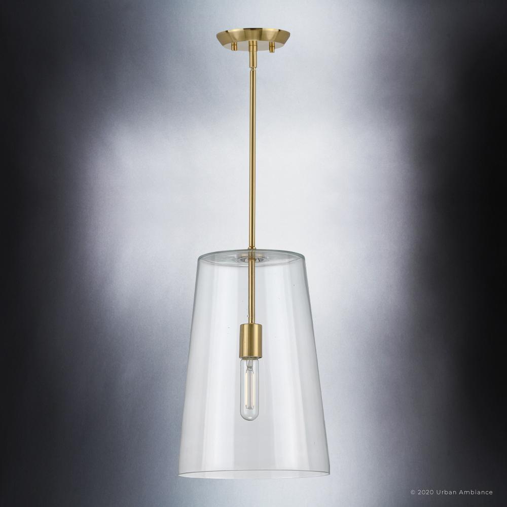 UHP3071 Colonial Pendant Light, 15.875"H x 10.5"W, Satin Gold Finish, Tustin Collection