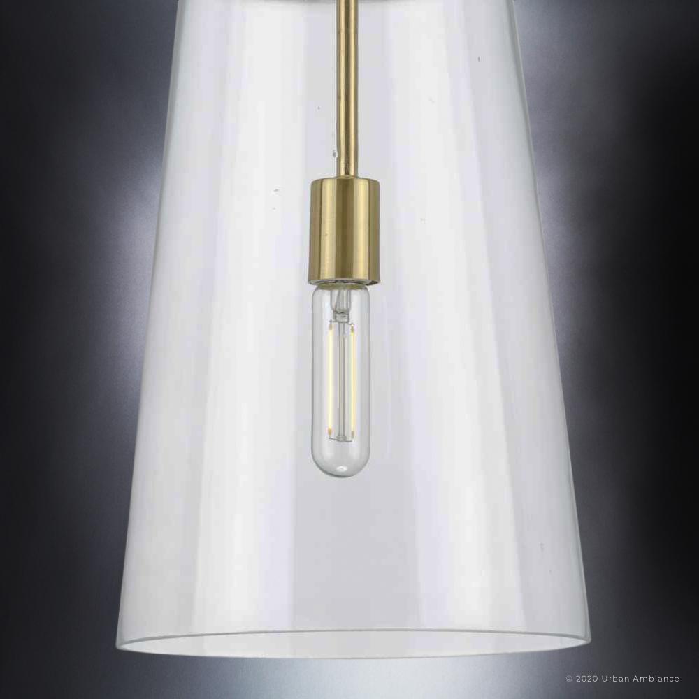 UHP3071 Colonial Pendant Light, 15.875"H x 10.5"W, Satin Gold Finish, Tustin Collection