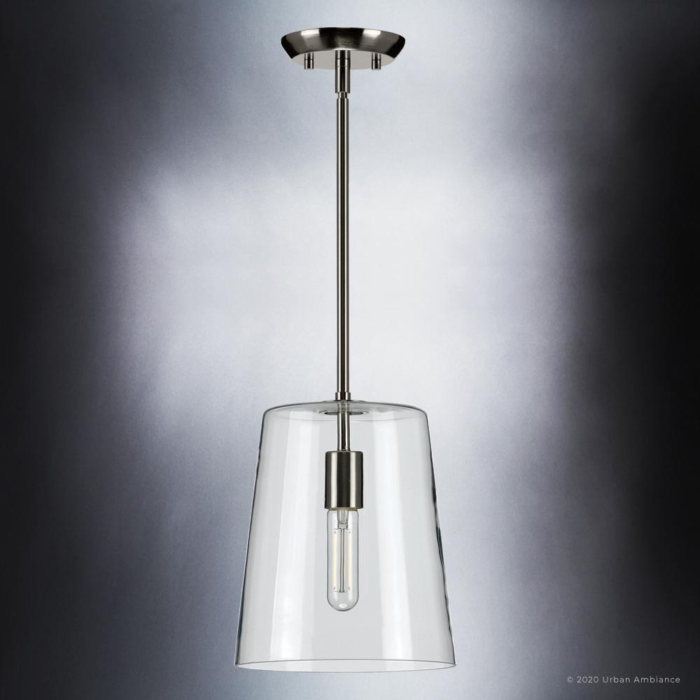 UHP3080 Colonial Pendant Light, 11.375"H x 9"W, Brushed Nickel Finish, Tustin Collection