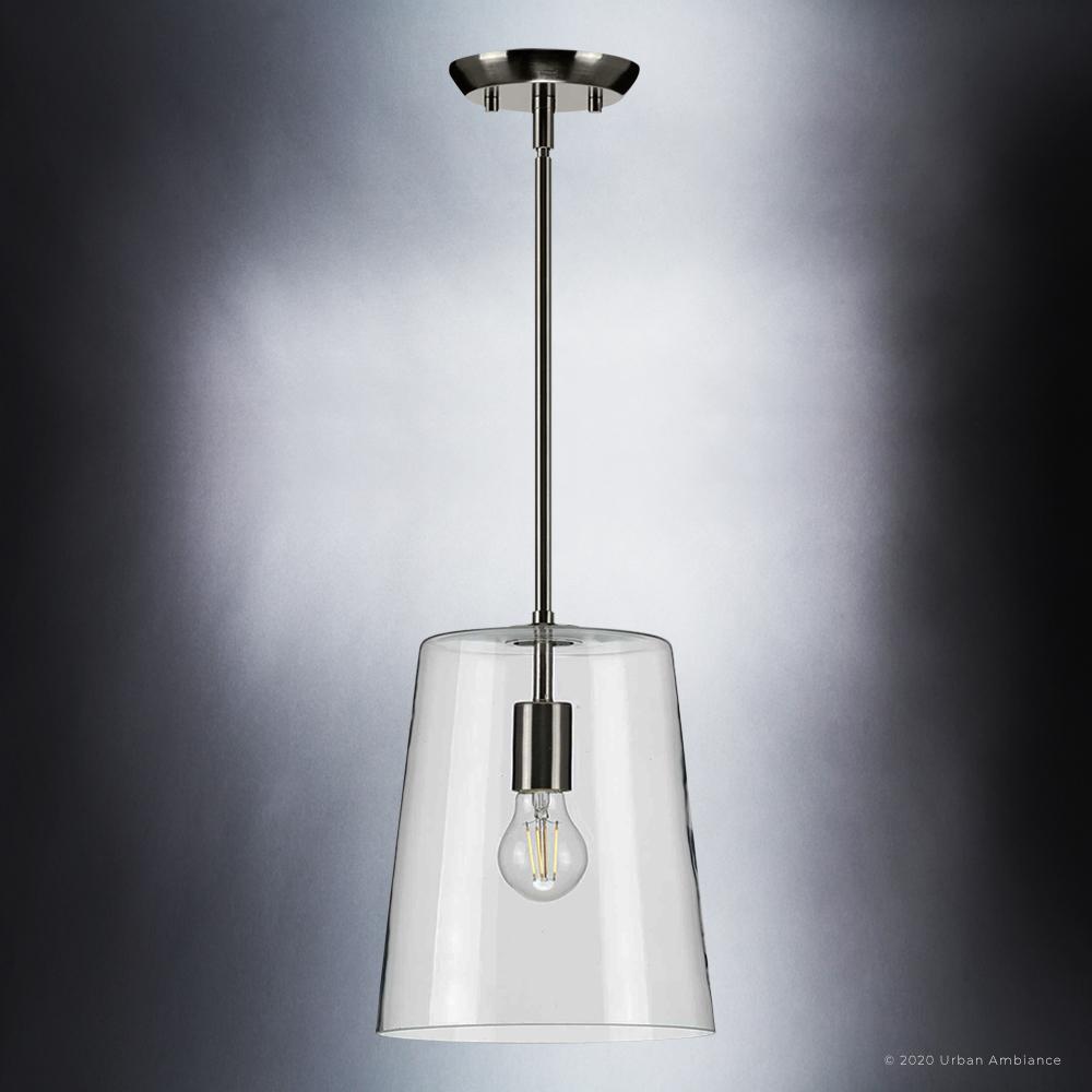 UHP3080 Colonial Pendant Light, 11.375"H x 9"W, Brushed Nickel Finish, Tustin Collection