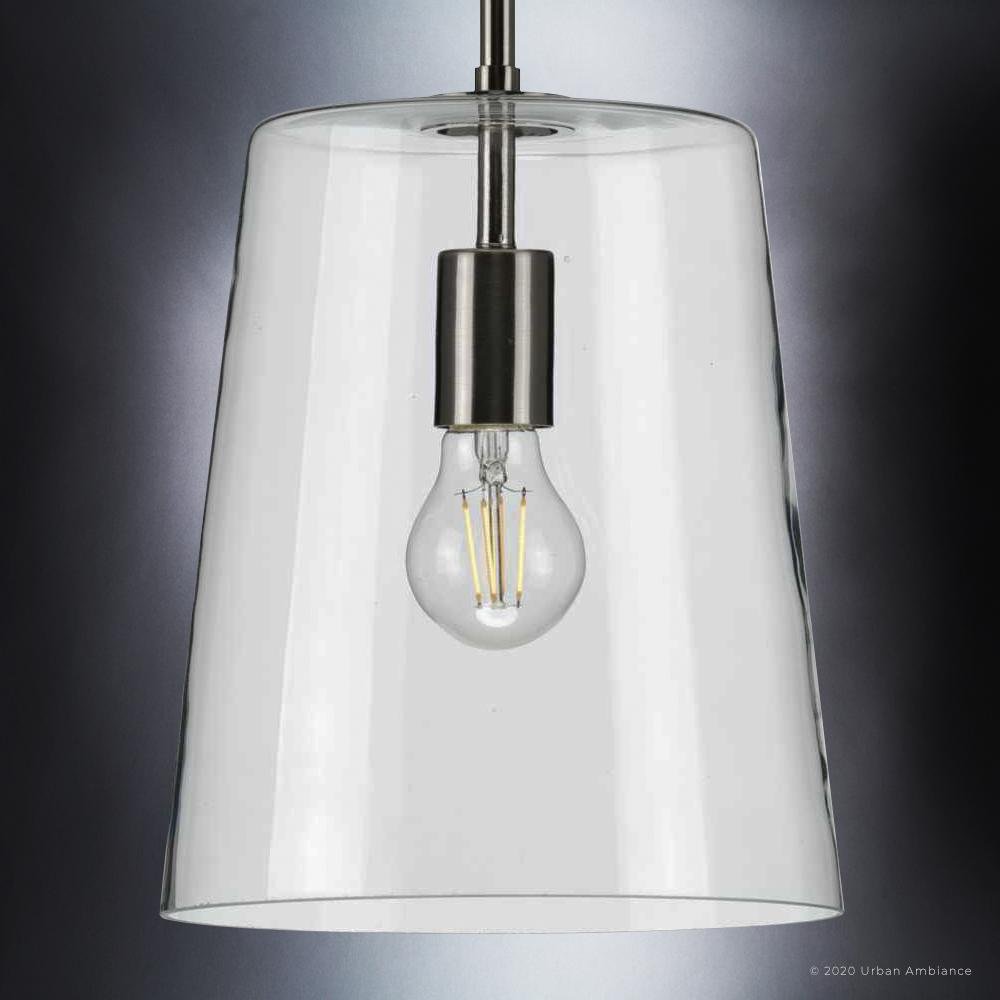 UHP3080 Colonial Pendant Light, 11.375"H x 9"W, Brushed Nickel Finish, Tustin Collection