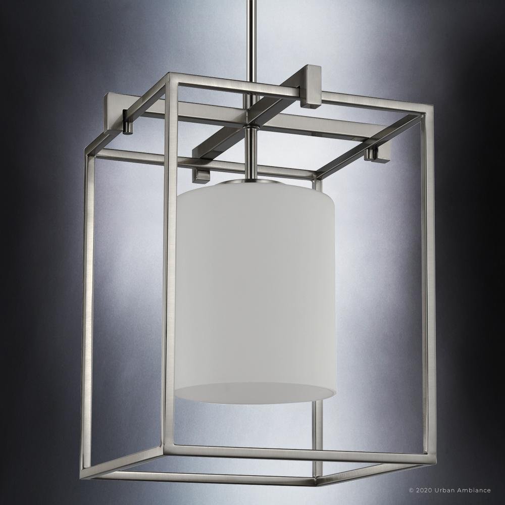 UHP3110 Minimalist Pendant Light, 14.75"H x 10.5"W, Brushed Nickel Finish, Kennewick Collection