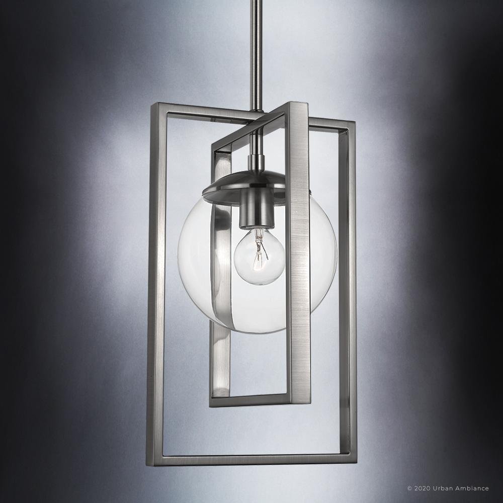 UHP3250 Minimalist Pendant Light, 13.125"H x 8.25"W, Brushed Nickel Finish, Canton Collection