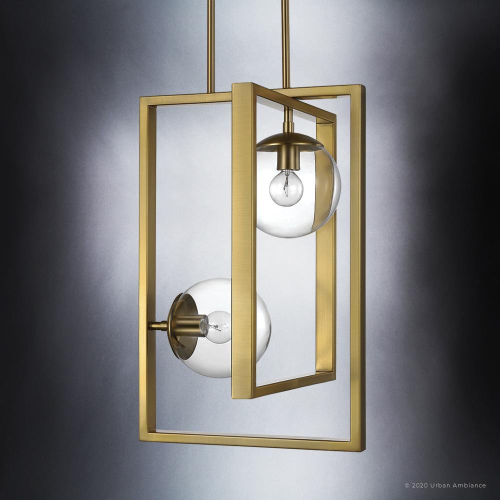 UHP3262 Minimalist Pendant Light, 20.5"H x 13.5"W, Brushed Bronze Finish, Canton Collection