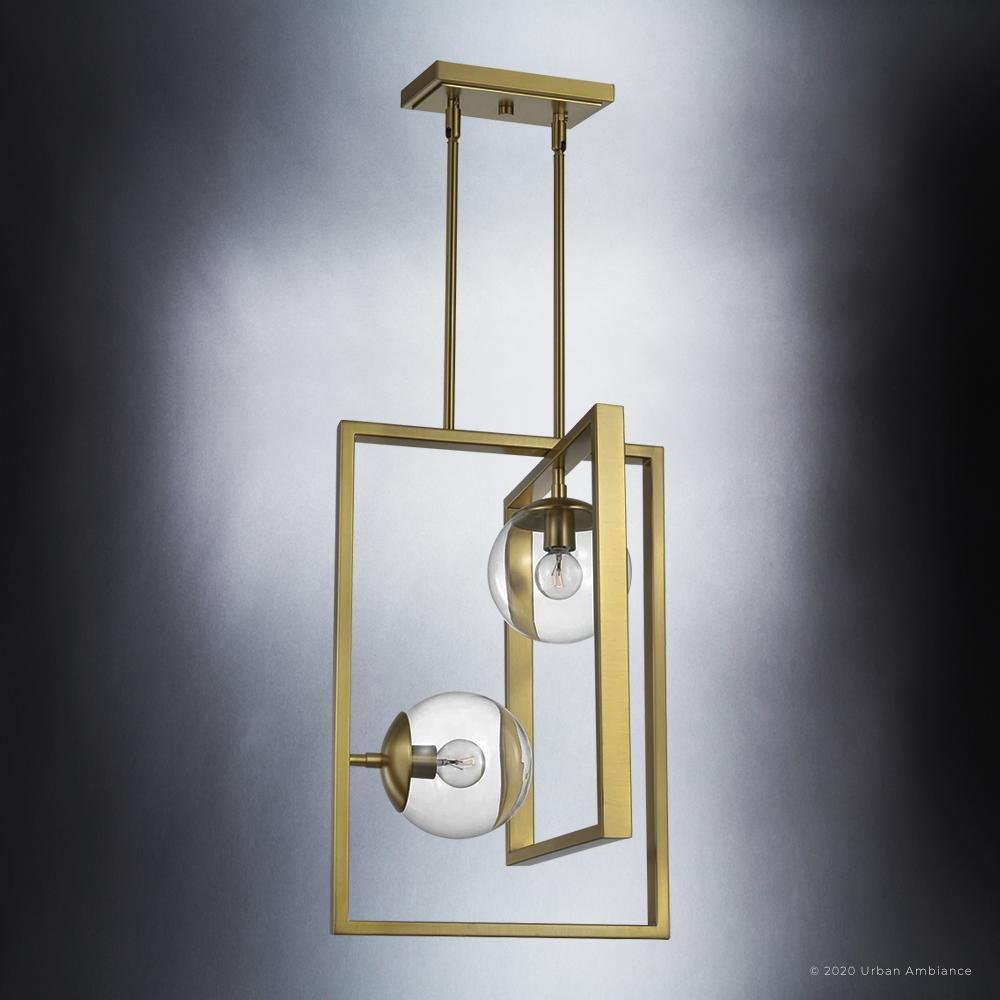 UHP3262 Minimalist Pendant Light, 20.5"H x 13.5"W, Brushed Bronze Finish, Canton Collection