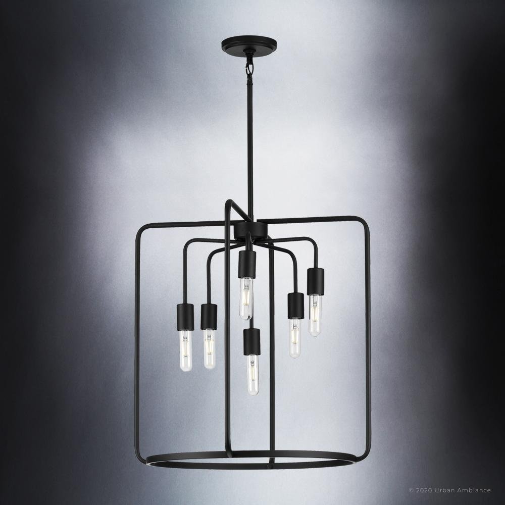 UHP3291 Urban Loft Pendant Light, 23.125"H x 22"W, Midnight Black Finish, Loveland Collection