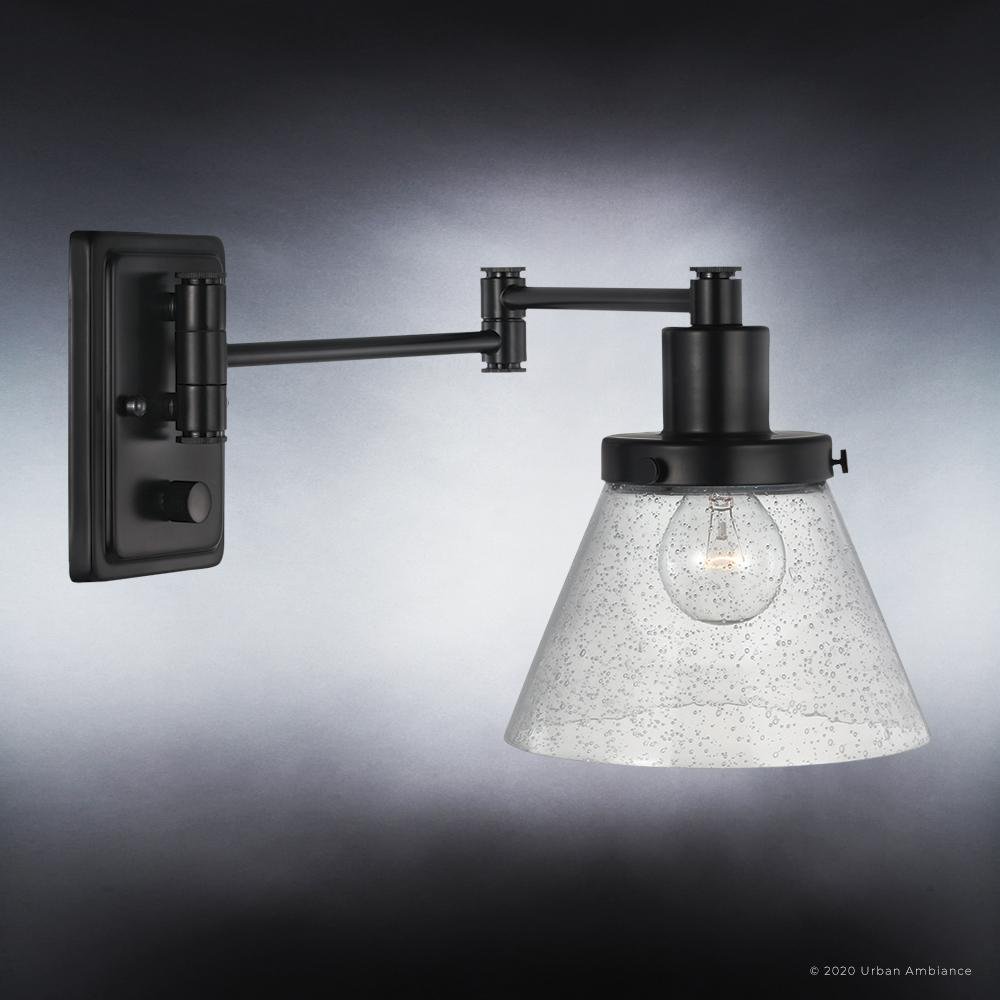 UHP3301 Traditional Wall Light, 9.625"H x 8"W, Midnight Black Finish, Pawtucket Collection