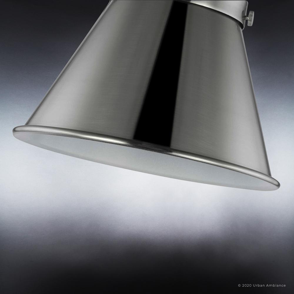 UHP3310 Traditional Wall Light, 9.625"H x 8.25"W, Brushed Nickel Finish, Pawtucket Collection