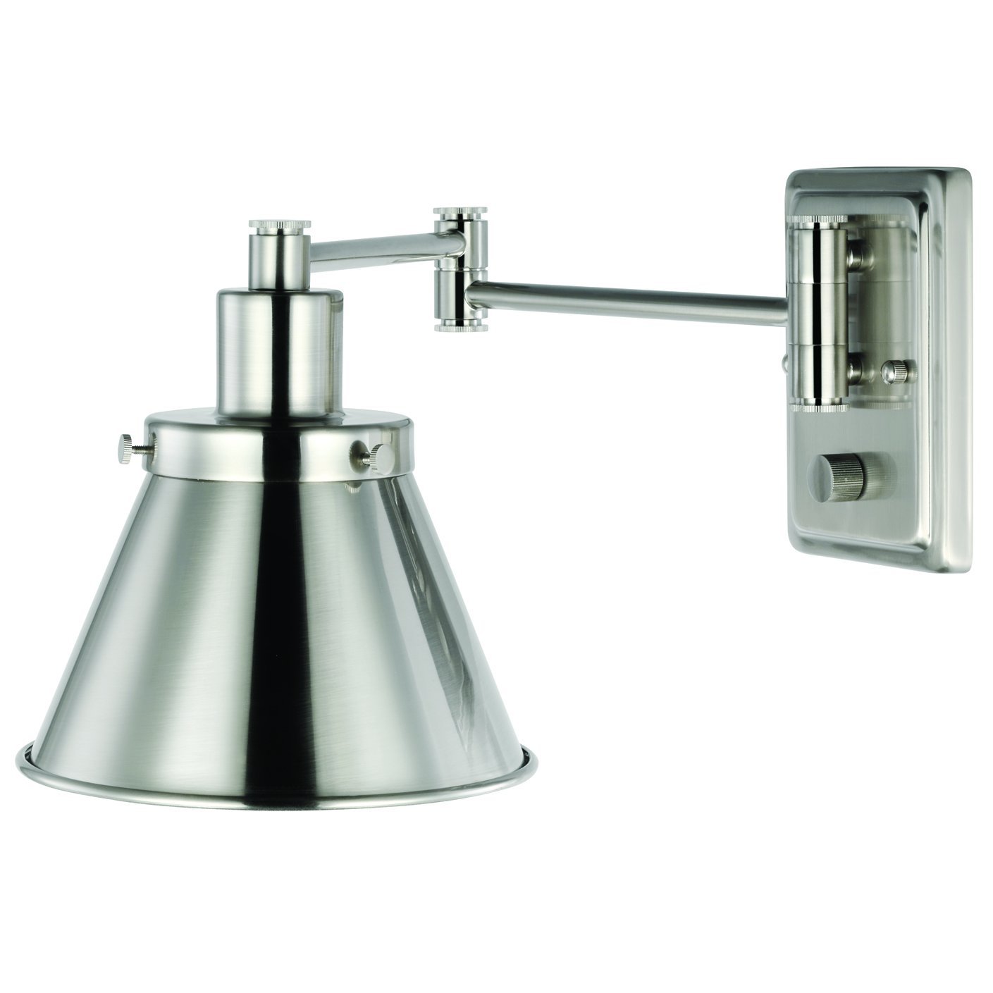 UHP3310 Traditional Wall Light, 9.625"H x 8.25"W, Brushed Nickel Finish, Pawtucket Collection