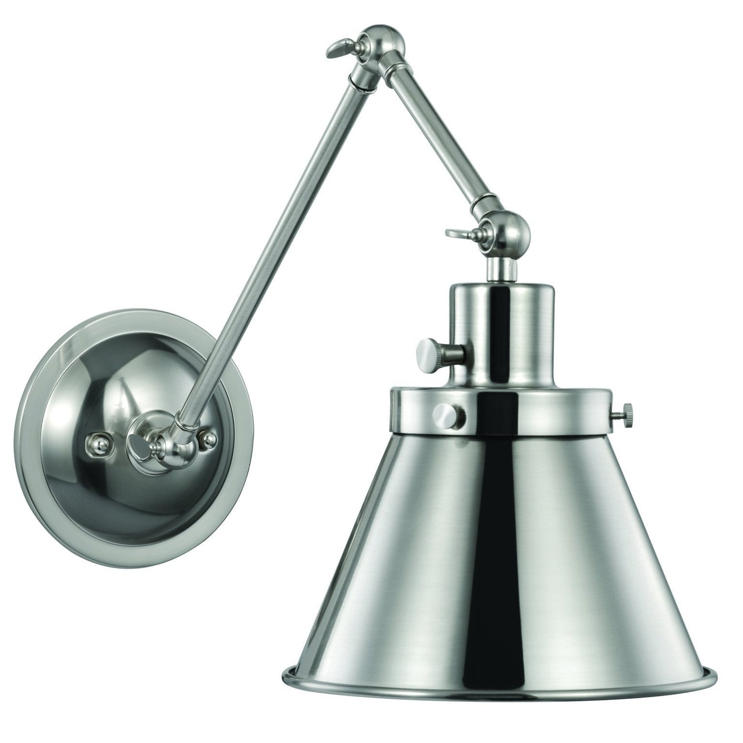 UHP3320 Traditional Wall Light, 14.375"H x 8.25"W, Brushed Nickel Finish, Pawtucket Collection