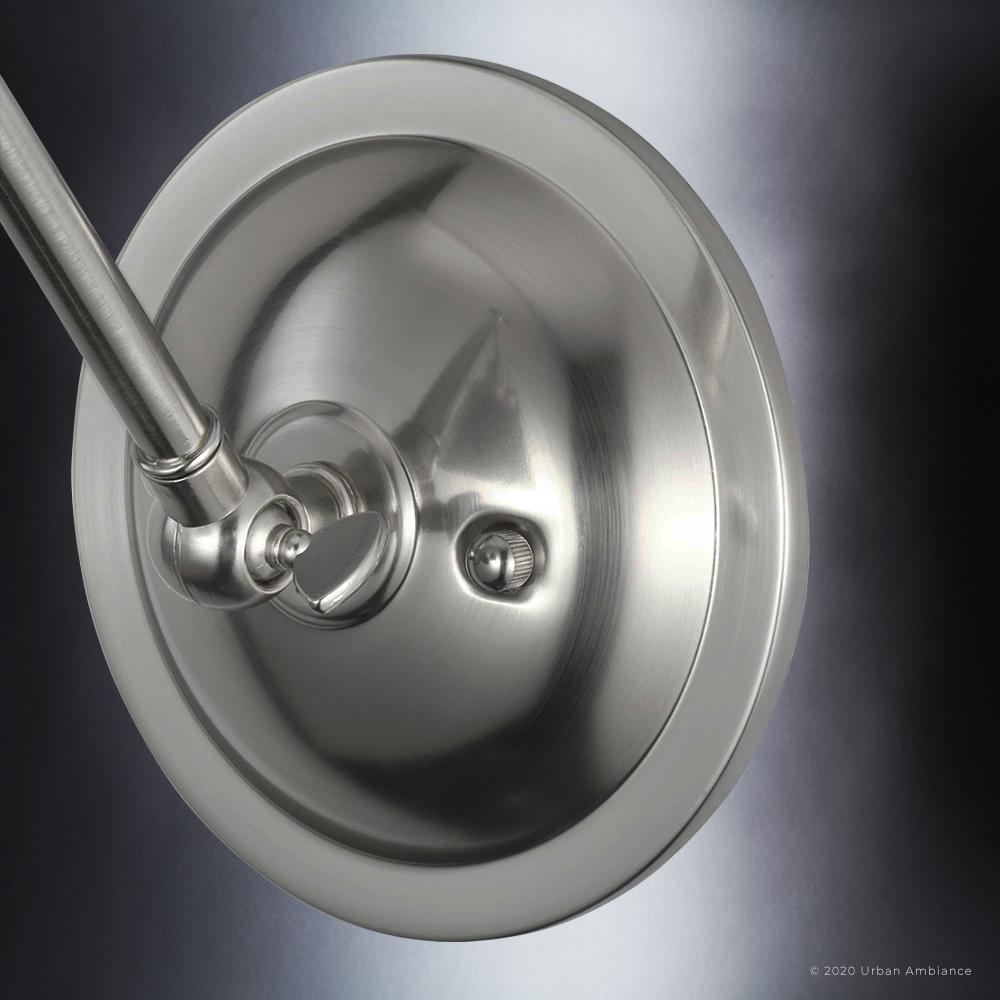 UHP3330 Traditional Wall Light, 14.375"H x 8"W, Brushed Nickel Finish, Pawtucket Collection