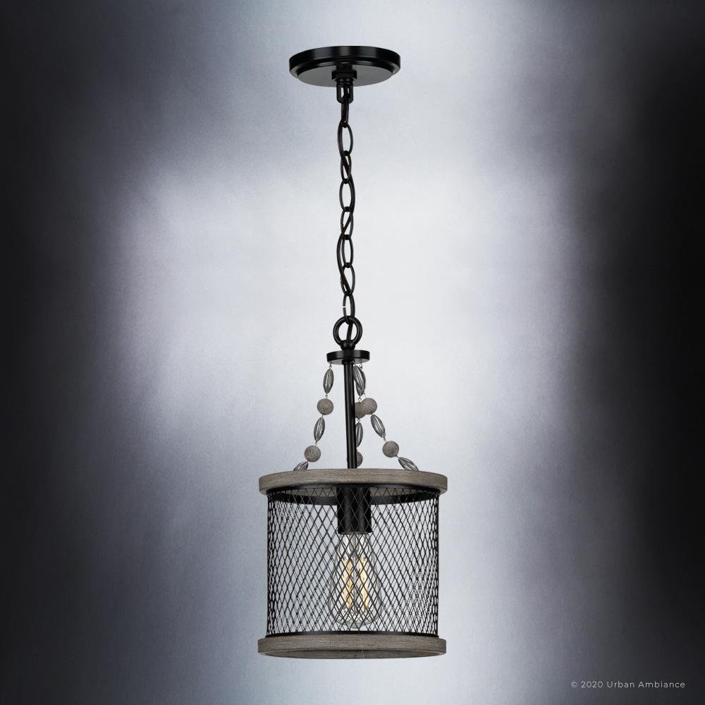 UHP3381 Provincial Pendant Light, 15.625"H x 8.5"W, Olde Bronze Finish, Layton Collection