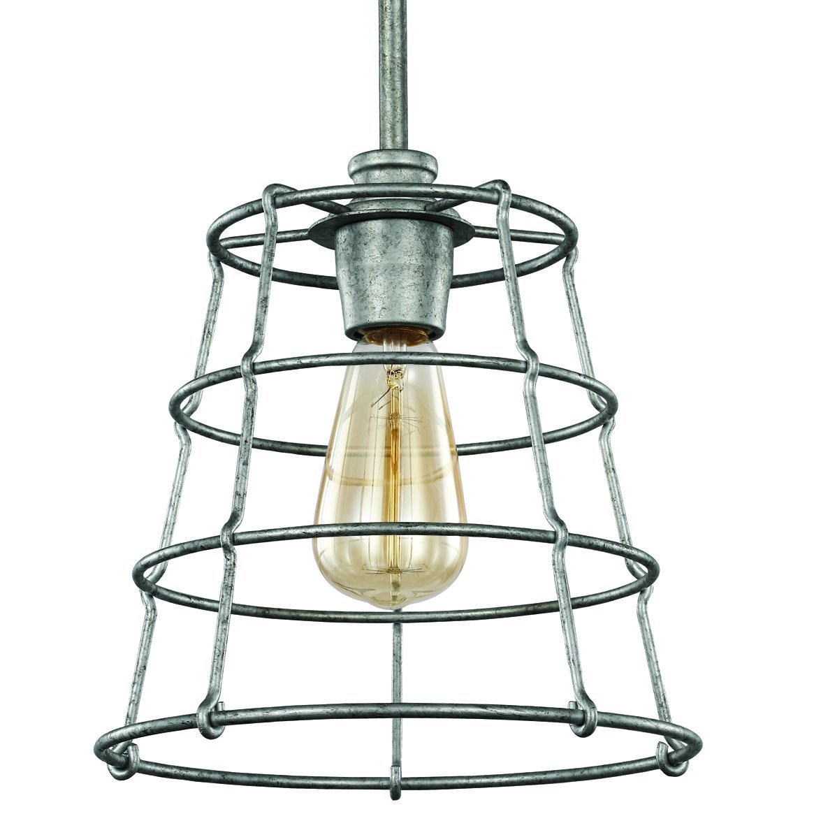 UHP3420 Urban Loft Pendant Light, 11"H x 10"W, Galvanized Steel Finish, Franklin Collection