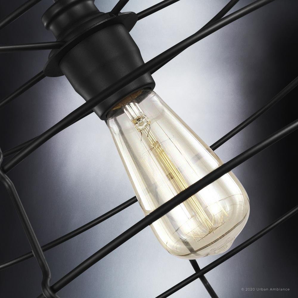 UHP3431 Urban Loft Pendant Light, 10.875"H x 16.375"W, Midnight Black Finish, Franklin Collection