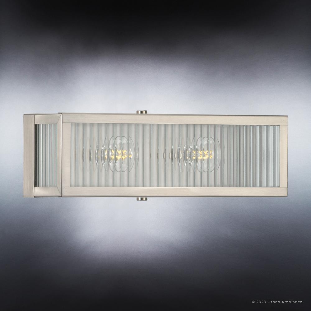 UHP3580 Minimalist Bath Vanity Light, 5"H x 14"W, Stainless Steel Finish, Bismarck Collection