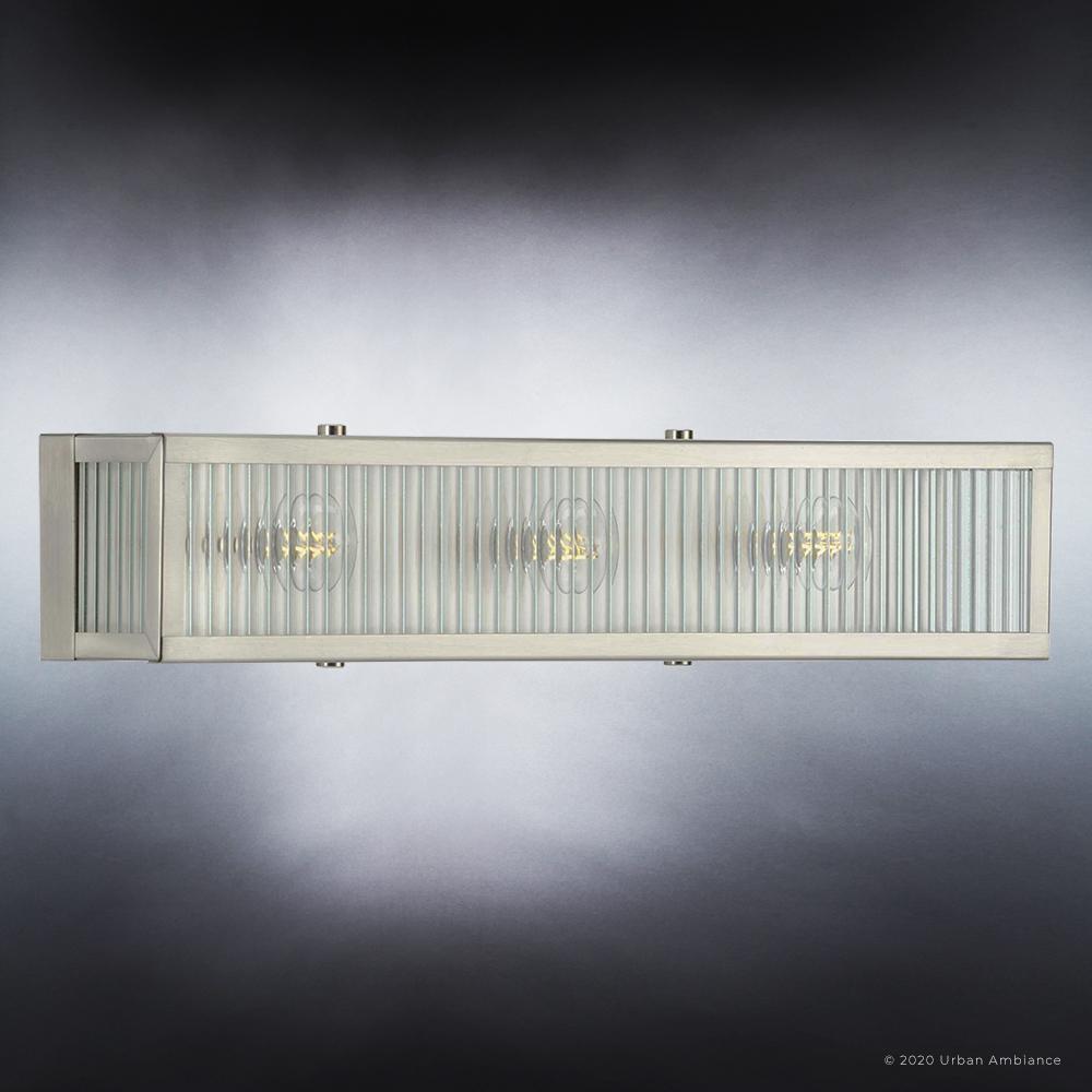 UHP3590 Minimalist Bath Vanity Light, 5"H x 22"W, Stainless Steel Finish, Bismarck Collection