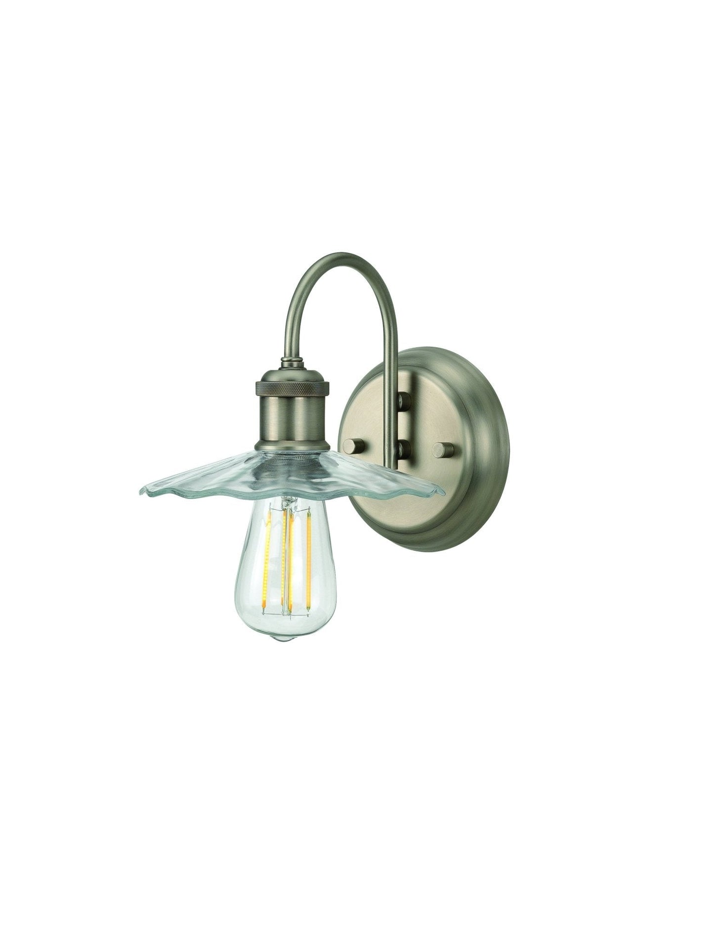 UHP3660 Vintage Bath Vanity Light, 7.5"H x 7.5"W, Aged Nickel Finish, Victoria Collection