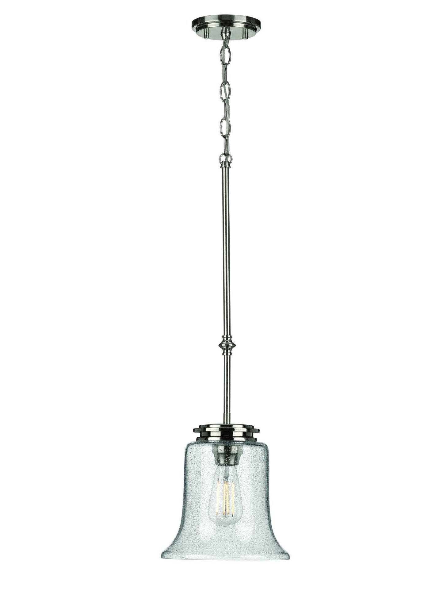 UHP3810 French Rustic Pendant Light, 15.875"H x 9.25"W, Brushed Nickel Finish, Missoula Collection