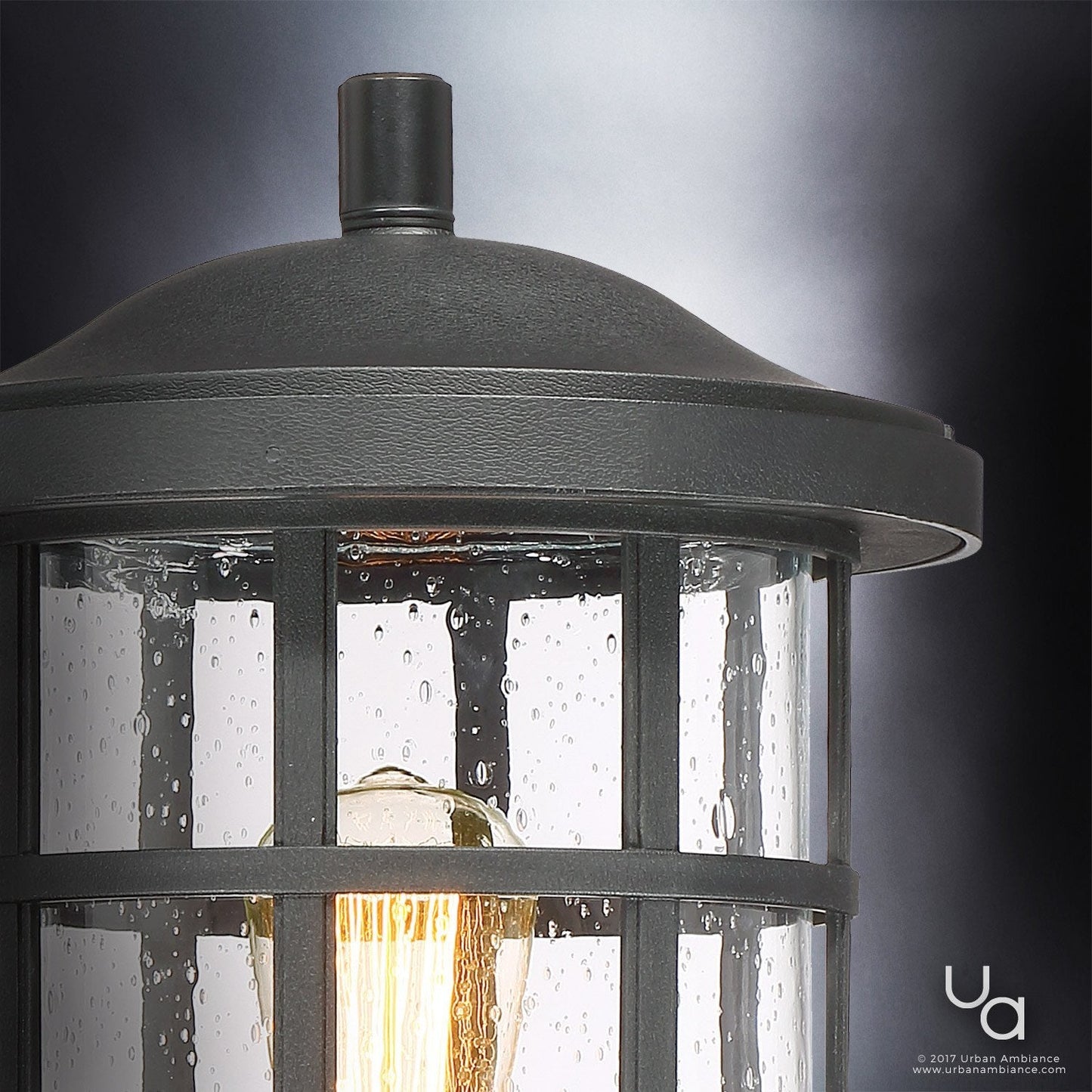 UQL1046 Craftsman Outdoor Post Light, 17.25"H x 10"W, Natural Black Finish, Vienna Collection