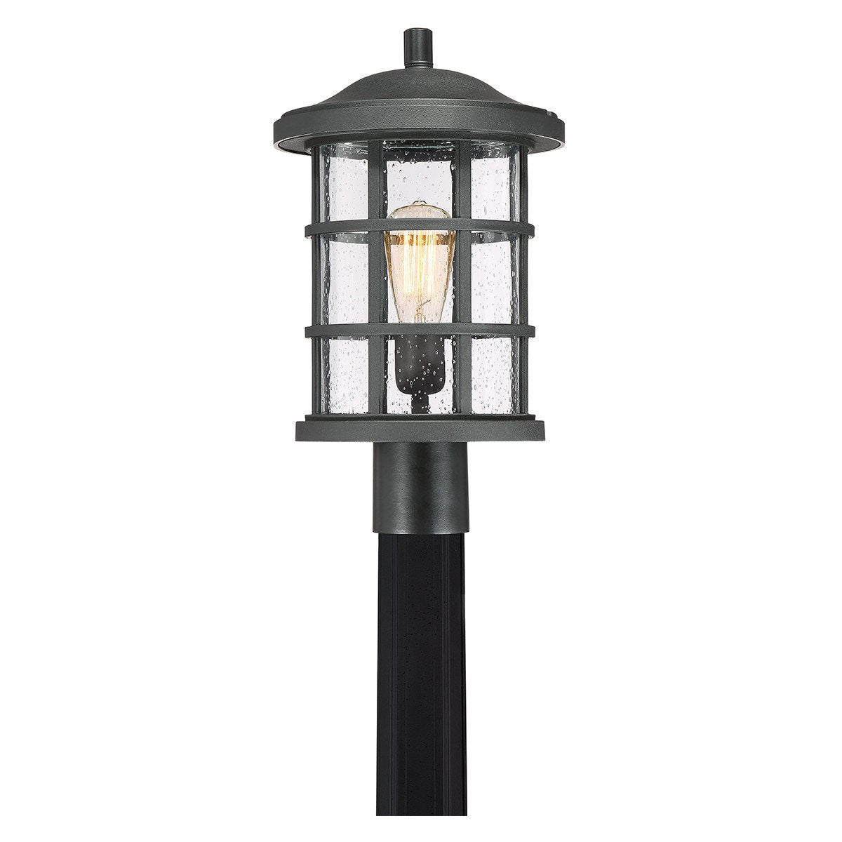 UQL1046 Craftsman Outdoor Post Light, 17.25"H x 10"W, Natural Black Finish, Vienna Collection