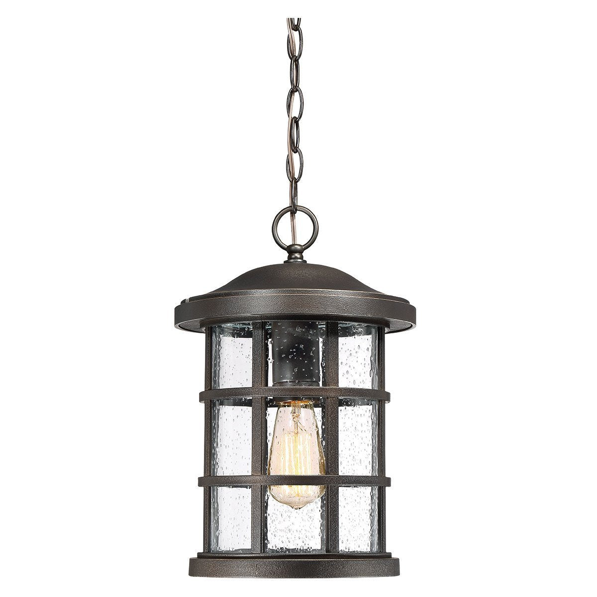 UQL1049 Craftsman Outdoor Pendant Light, 15.5"H x 10"W, Parisian Bronze Finish, Vienna Collection