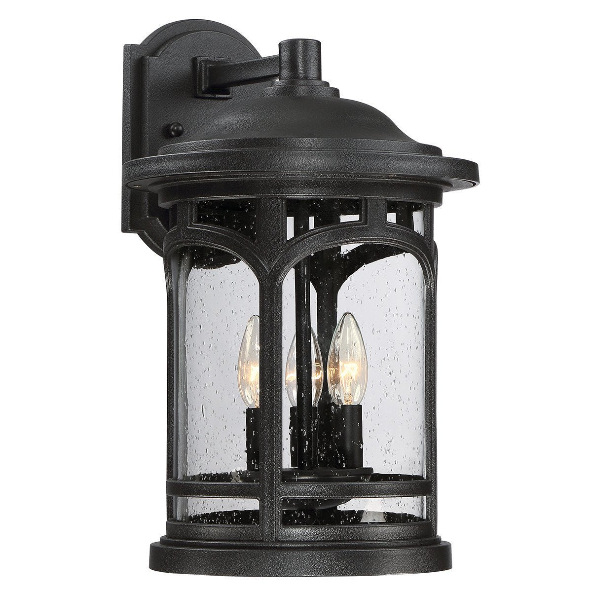 UQL1104 Rustic Outdoor Wall Light, 17.75"H x 11"W, Black Silk Finish, Sydney Collection