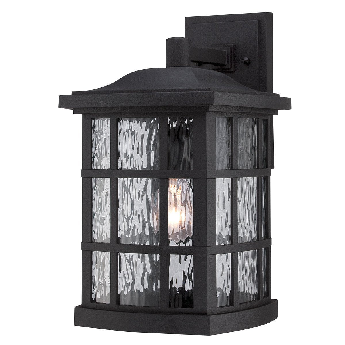 UQL1234 Craftsman Outdoor Wall Light, 15.5"H x 9.5"W, Black Silk Finish, Zurich Collection