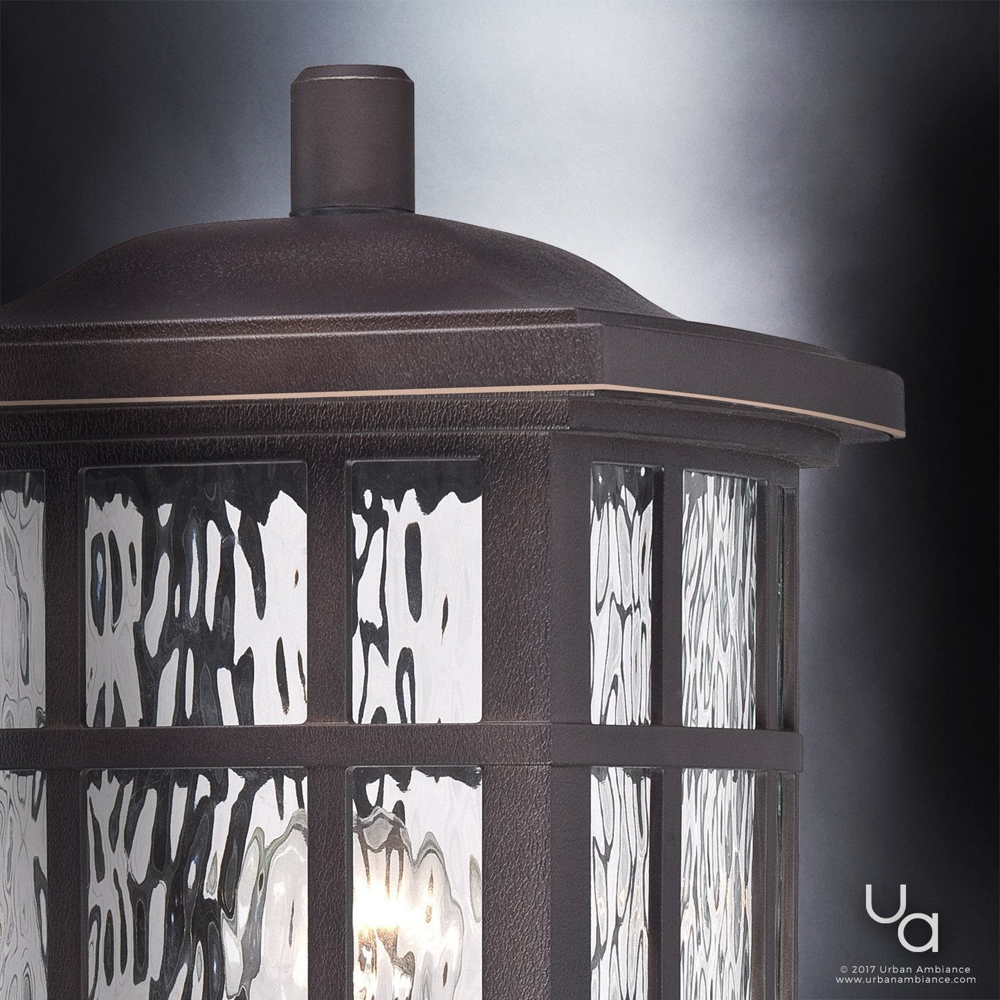 UQL1247 Craftsman Outdoor Post Light, 16.5"H x 9.5"W, Parisian Bronze Finish, Zurich Collection