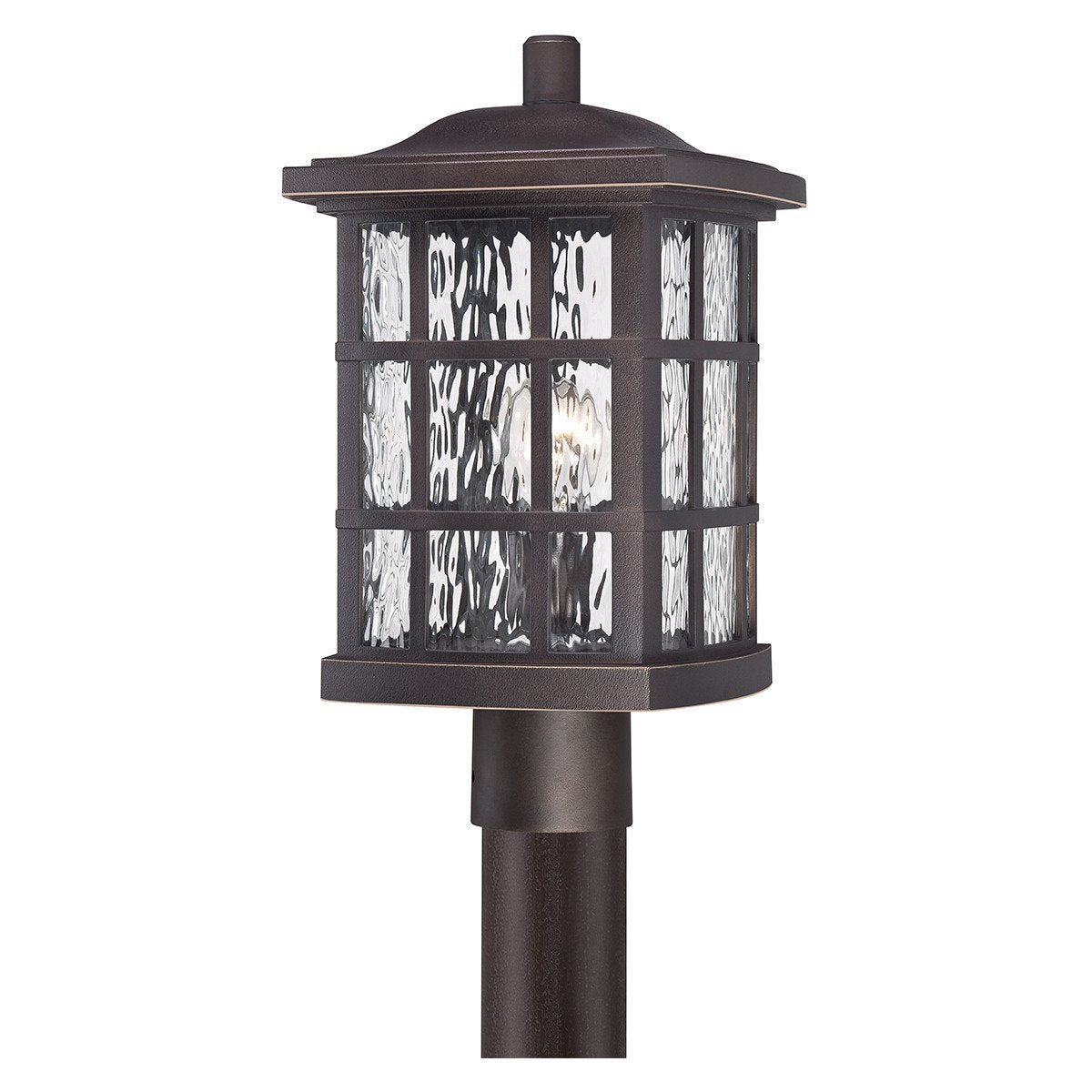 UQL1247 Craftsman Outdoor Post Light, 16.5"H x 9.5"W, Parisian Bronze Finish, Zurich Collection