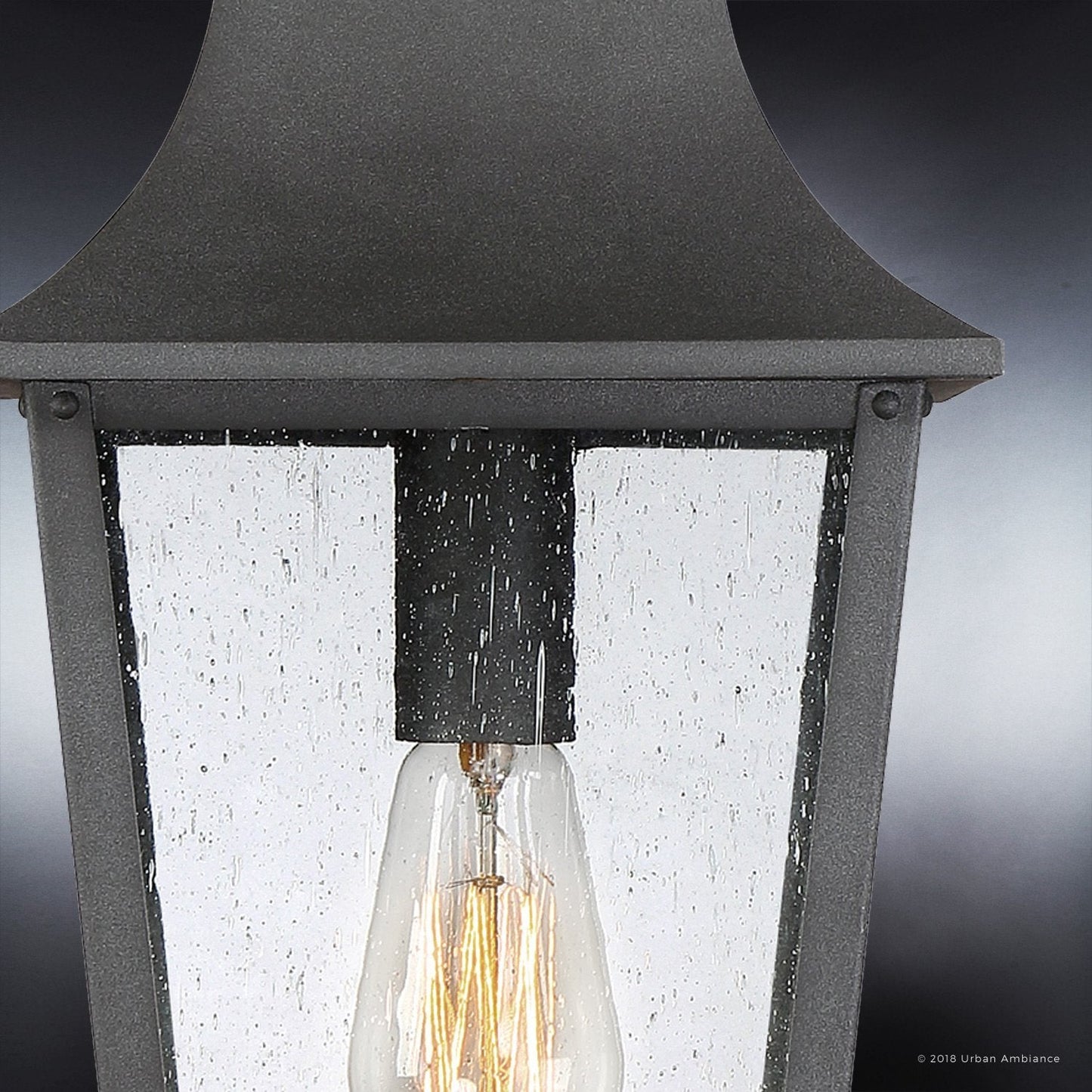 UQL1280 Tudor Outdoor Pendant Light, 24"H x 8.75"W, Black Sand Finish, Constanta Collection