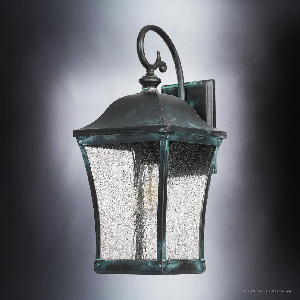 UQL1422 Vintage Outdoor Wall Light, 18"H x 8"W, Olde Patina Finish, Westland Collection