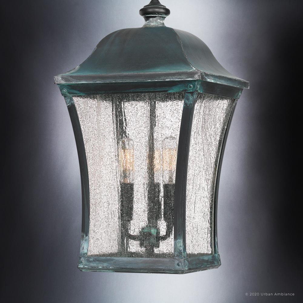 UQL1423 Vintage Outdoor Pendant Light, 20.5"H x 10"W, Olde Patina Finish, Westland Collection