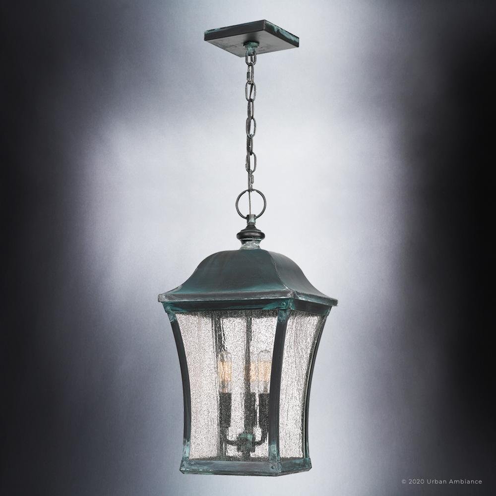 UQL1423 Vintage Outdoor Pendant Light, 20.5"H x 10"W, Olde Patina Finish, Westland Collection