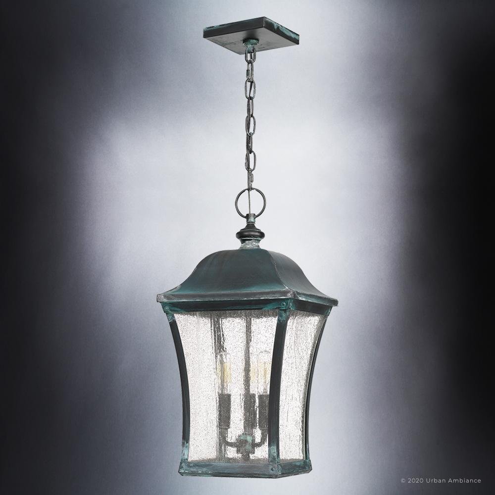 UQL1423 Vintage Outdoor Pendant Light, 20.5"H x 10"W, Olde Patina Finish, Westland Collection