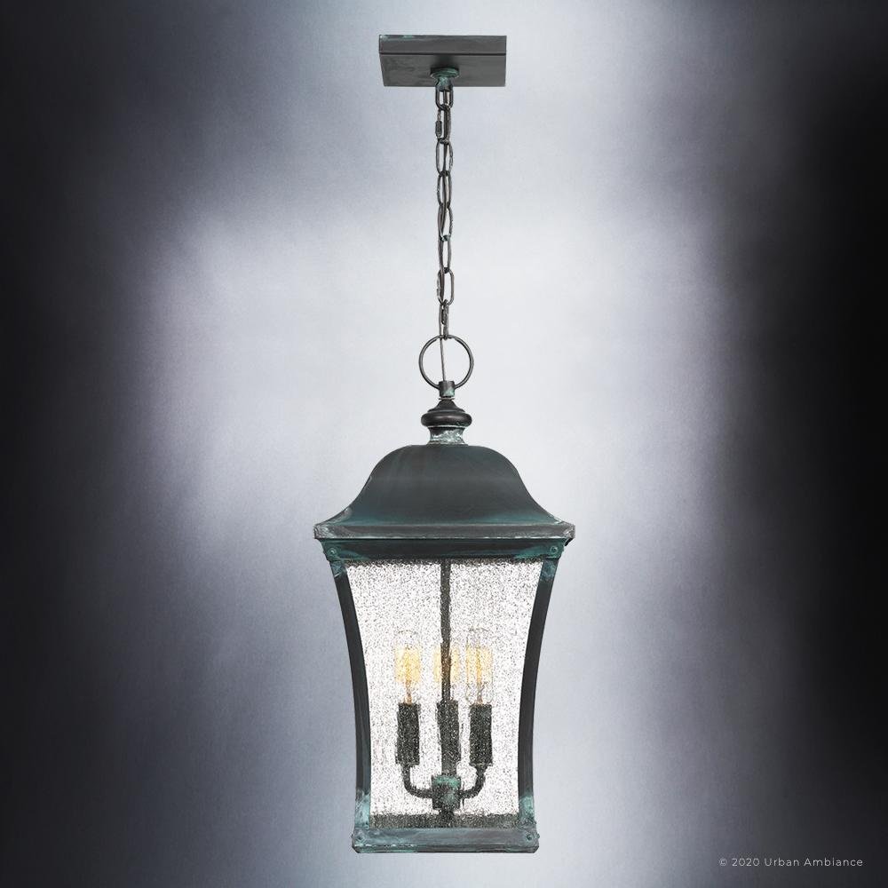 UQL1423 Vintage Outdoor Pendant Light, 20.5"H x 10"W, Olde Patina Finish, Westland Collection