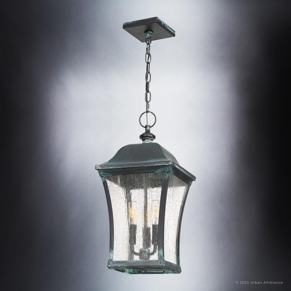 UQL1423 Vintage Outdoor Pendant Light, 20.5"H x 10"W, Olde Patina Finish, Westland Collection