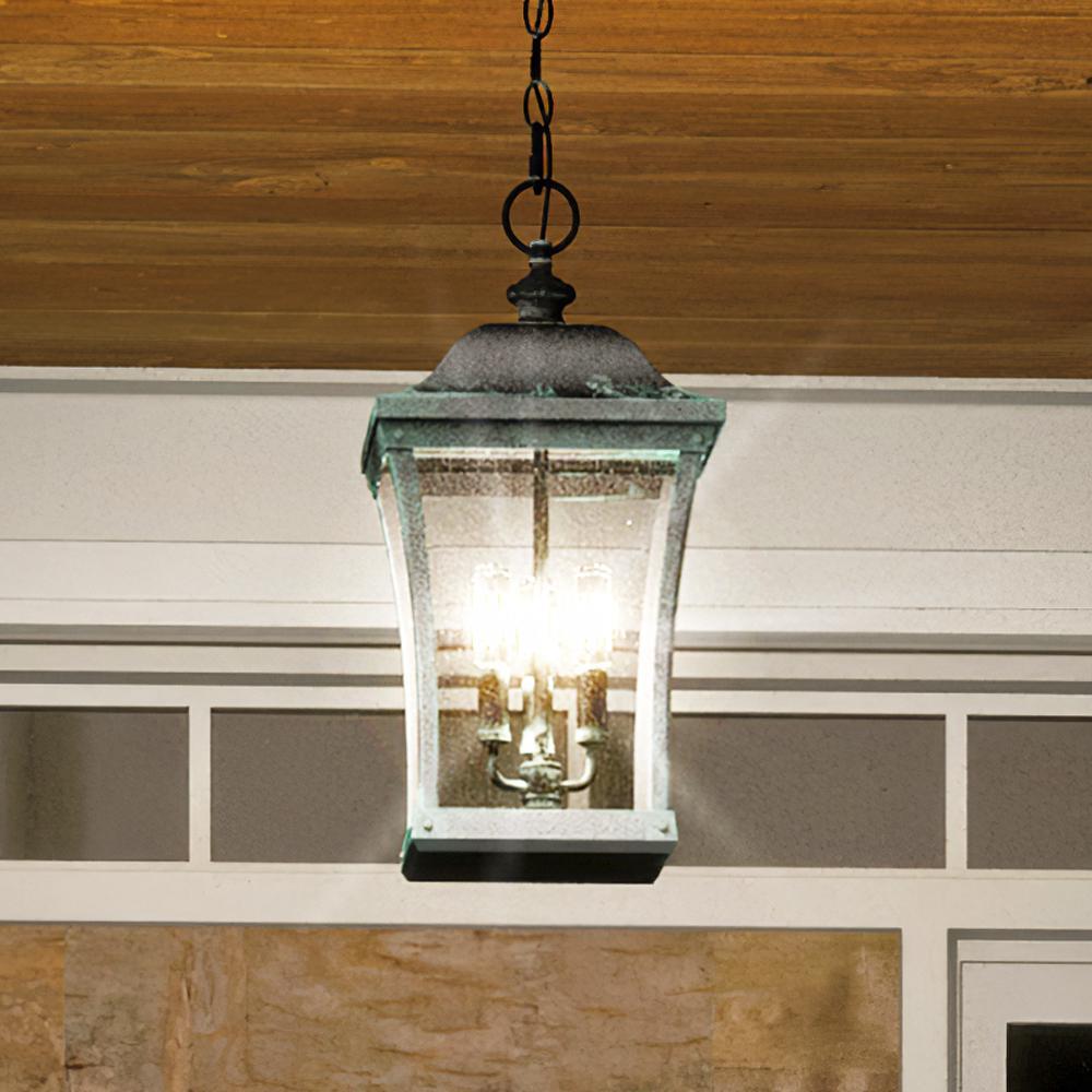 UQL1423 Vintage Outdoor Pendant Light, 20.5"H x 10"W, Olde Patina Finish, Westland Collection