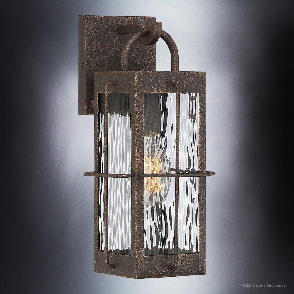 UQL1464 Utilitarian Outdoor Wall Light, 14.25"H x 6.25"W, Urban Bronze Finish, Parma Collection