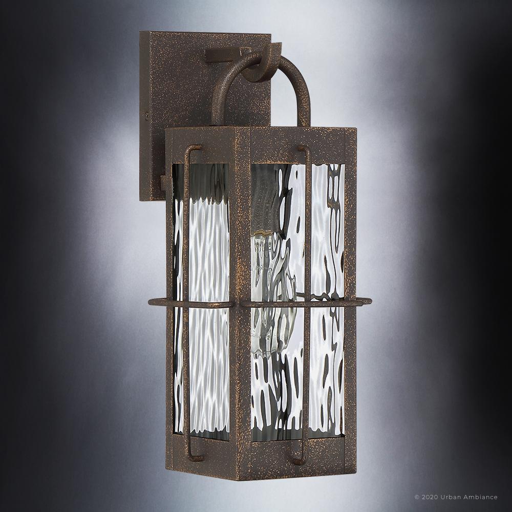 UQL1464 Utilitarian Outdoor Wall Light, 14.25"H x 6.25"W, Urban Bronze Finish, Parma Collection