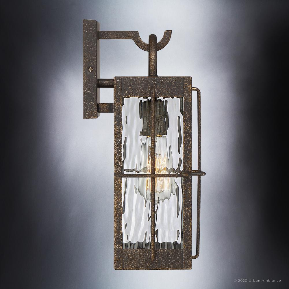 UQL1464 Utilitarian Outdoor Wall Light, 14.25"H x 6.25"W, Urban Bronze Finish, Parma Collection