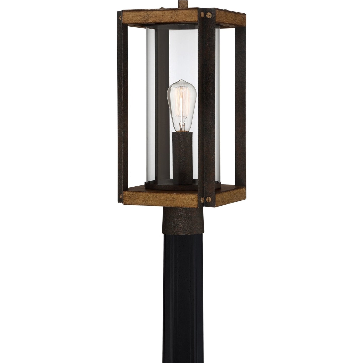 UQL1500 Modern Outdoor Post/Pier Light, 18.25"H x 8.25"W, Antique Black Finish, Suffolk Collection