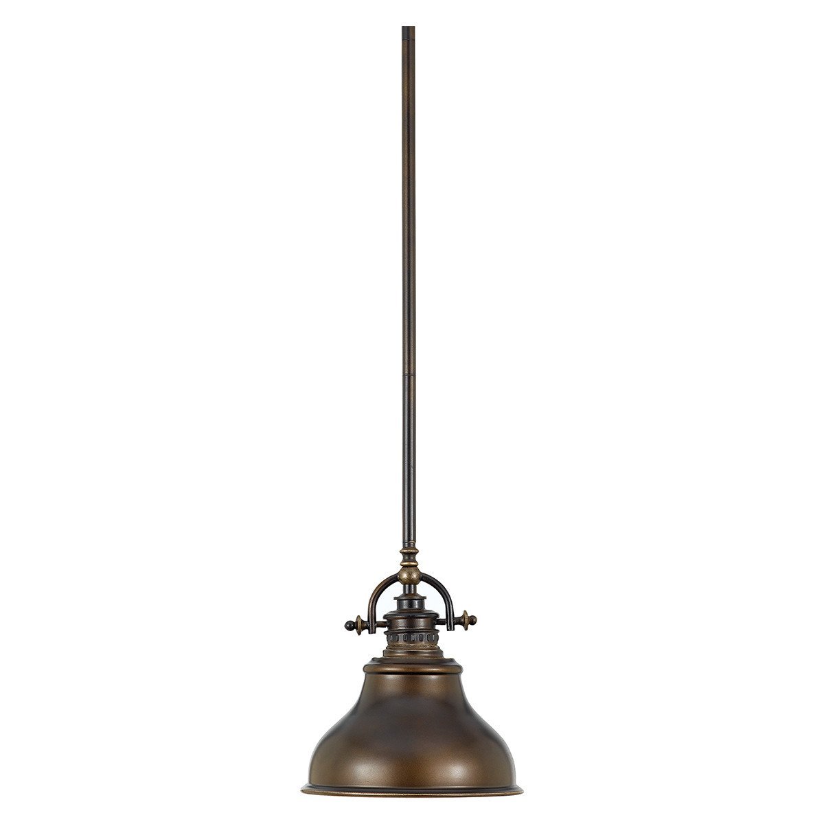 UQL2291 Industrial Hanging Pendant Light, 9"H x 8"W, Parisian Bronze Finish, Sonoma Collection