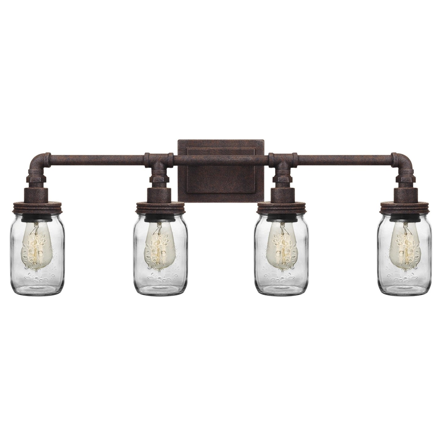 UQL2666 Utilitarian Bath Vanity Light, 11"H x 30.5"W, Antique Black Finish, Dallas Collection