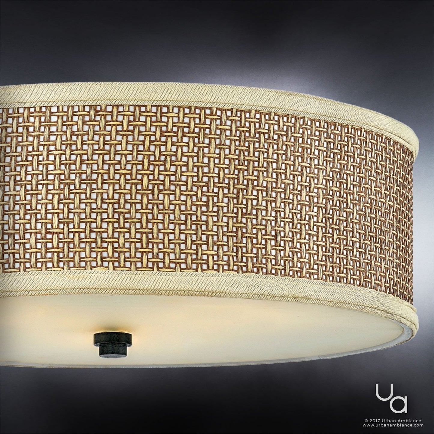 UQL2740 Transitional Flush Ceiling Light, 6.5"H x 17"W, Black Silk Finish, Shanghai Collection