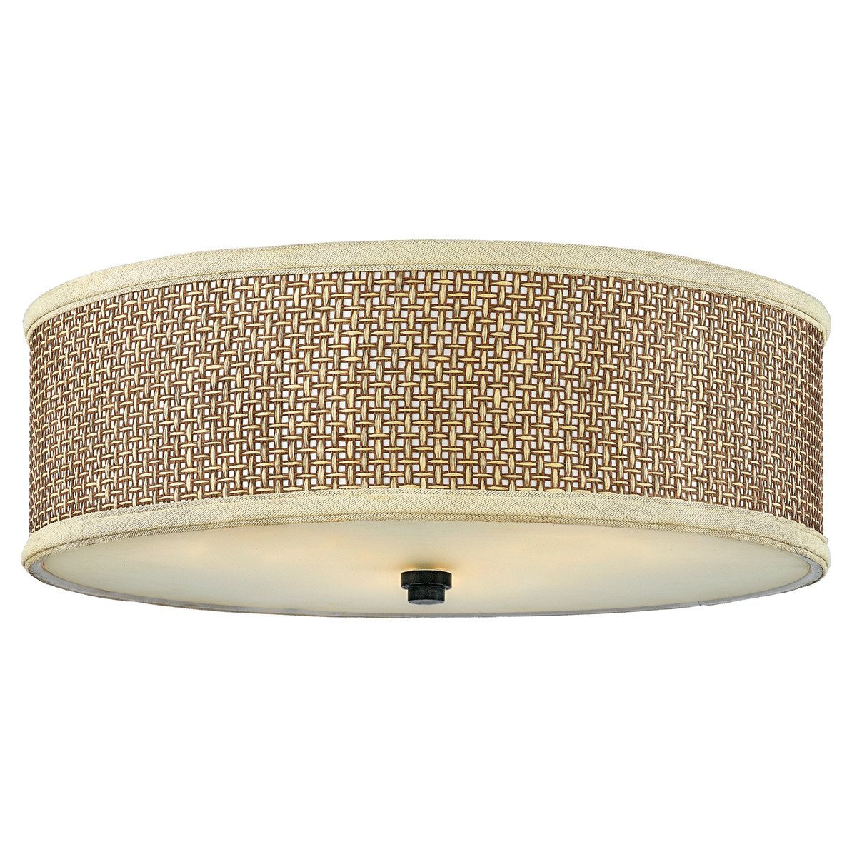 UQL2740 Transitional Flush Ceiling Light, 6.5"H x 17"W, Black Silk Finish, Shanghai Collection